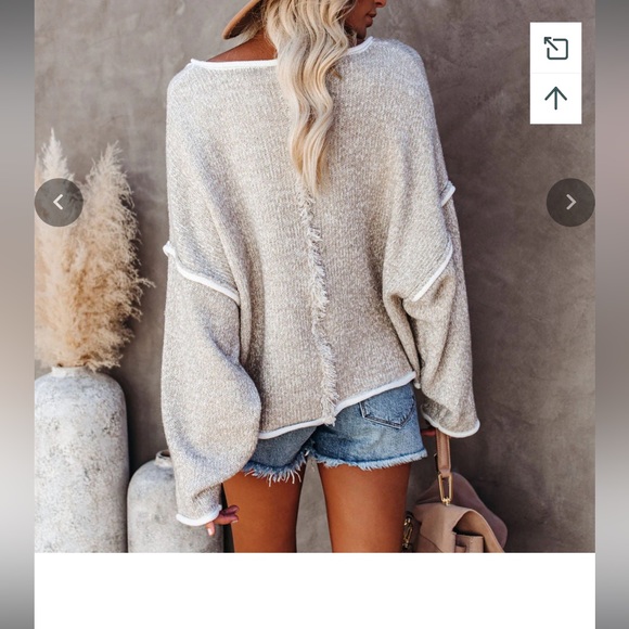 Cold Cozy Nights Relaxed Knit Sweater - Heather Taupe - Picture 3 of 7